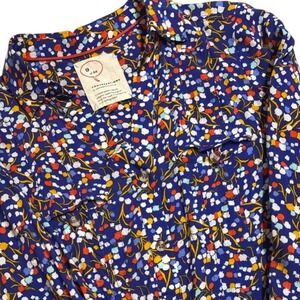 Anthropologie Conversations Limited Floral Print Button Down Shirt Women Size 0